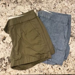 EUC Bundle of 2 (Blue and Green) J. Crew Shorts Size 4
